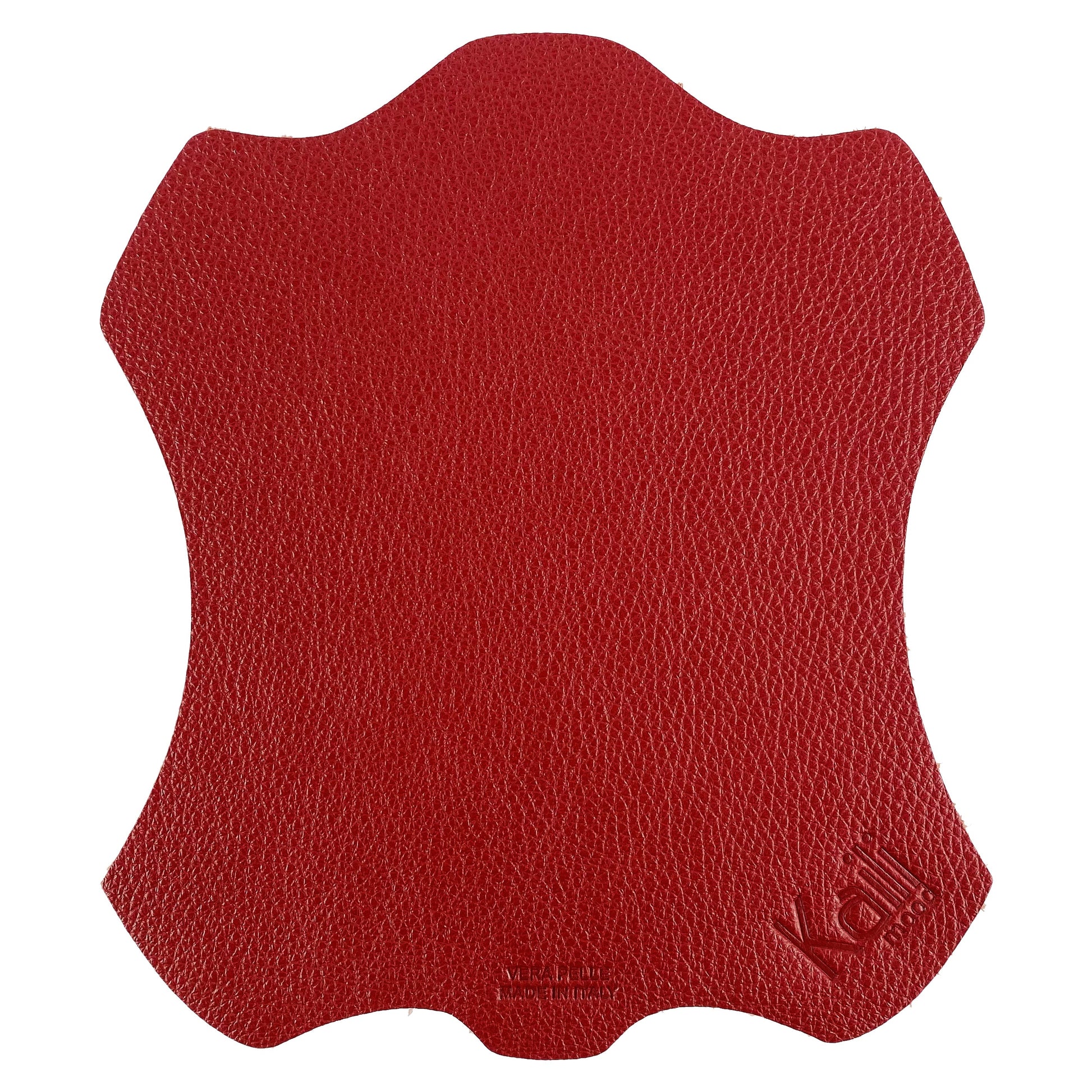 K0001VB | Mouse Pad Made in Italy Full grain genuine leather, dollar grain - Red color - Size: 20 x 23 cm - Package: Tnt tubular bag-0