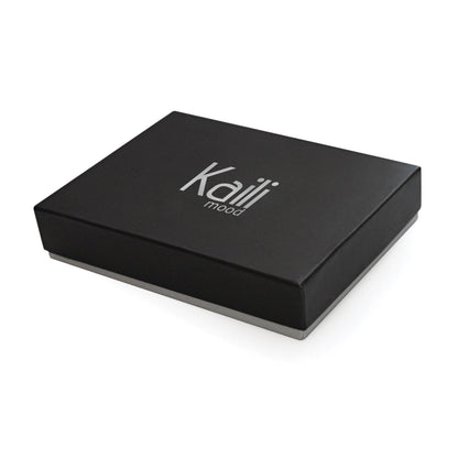 K0006DB | Luggage tag made of genuine full-grain leather with light grain. Blue color. Adjustable strap. Size: 12 x 6.5 x 1 cm - Packaging: hard bottom/cover Gift Box-4