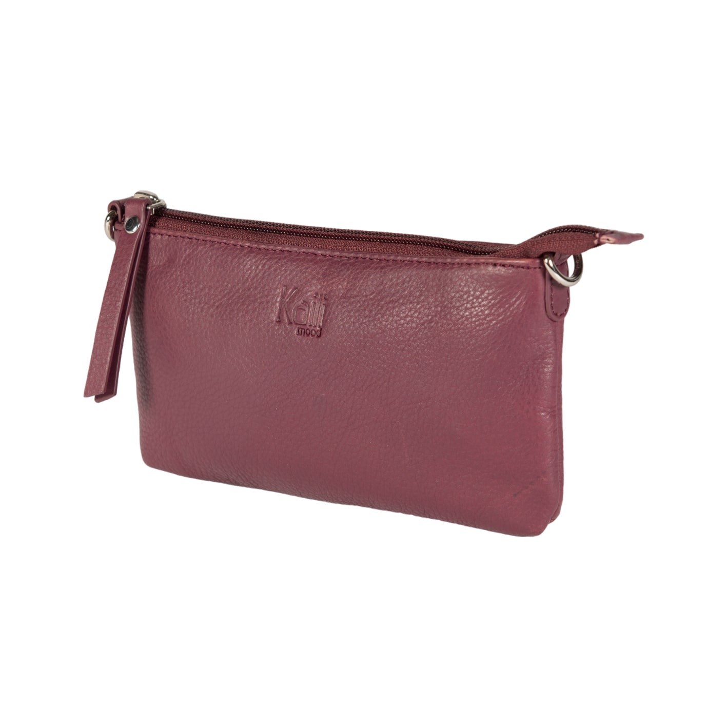 K0013NB | Women's strap in genuine full-grain leather, with light grain. Removable shoulder strap. Polished nickel hardware. Mauve color. Dimensions: 20 x 10.5 x 2 cm. Packaging: Tnt bag-2