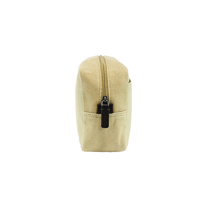 K0014GB | Canvas/Vera full-grain leather beauty case, foxed. Rope/Brown head color. Side handle. Zipper closure. Dimensions: 24 x 15 x 9 cm. Packaging: Tnt bag.-2