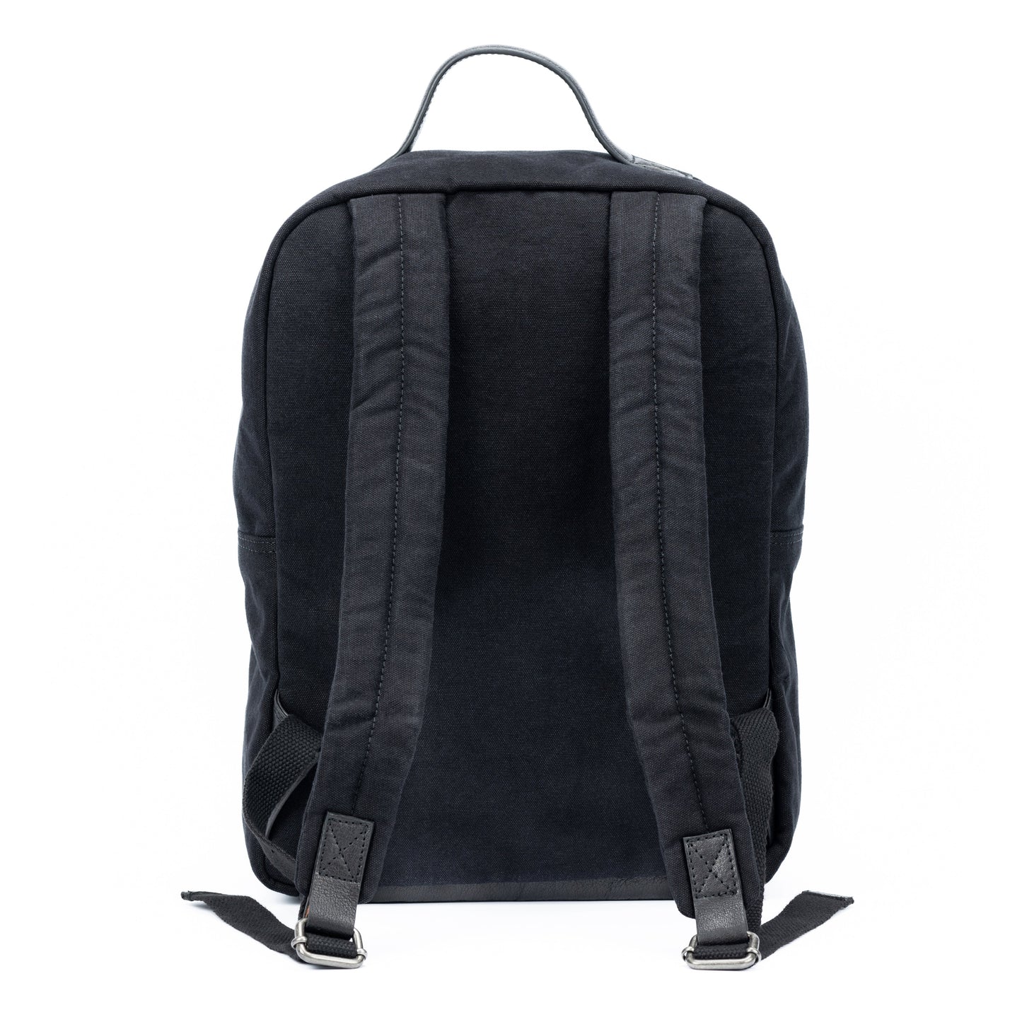 K0023AB | Canvas/Vera Leather Notebook Backpack, full grain, flyaway - Black Color. Nickel Antique accessories, Zipper closure. Dimensions: 29 x 40 x15 cm. Packaging: Tnt bag-1
