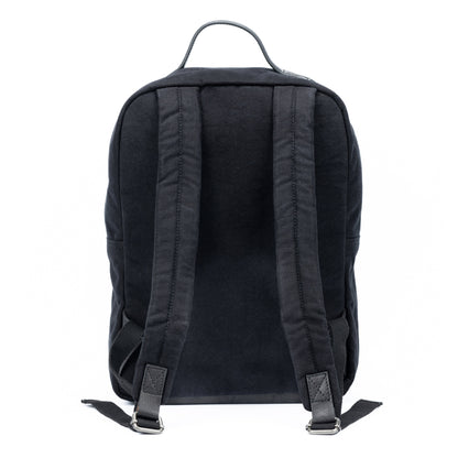 K0023AB | Canvas/Vera Leather Notebook Backpack, full grain, flyaway - Black Color. Nickel Antique accessories, Zipper closure. Dimensions: 29 x 40 x15 cm. Packaging: Tnt bag-1