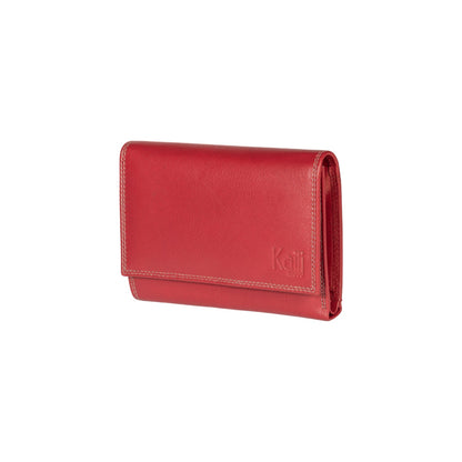 K10233VB | Women's wallet in genuine full-grain leather, with light grain. Red color. Size when closed: 14 x 10.5 x 2.5 cm. Packaging: hard bottom/cover Gift Box-0