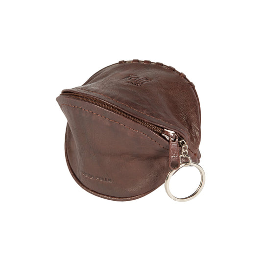 K10655BB | Mini clutch/keychain made of genuine full-grain leather, Volanata. Dark Brown color. Polished Nickel Accessories. Dimensions: 12.5 x 7.5 x 7.5 cm. Packaging: Tnt bag-0