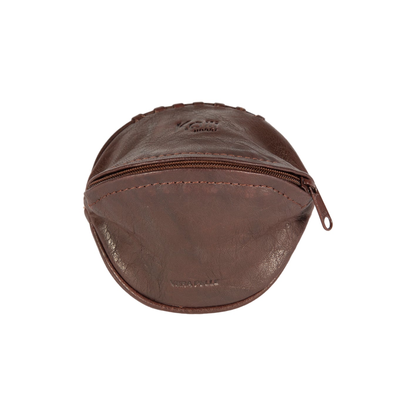 K10655BB | Mini clutch/keychain made of genuine full-grain leather, Volanata. Dark Brown color. Polished Nickel Accessories. Dimensions: 12.5 x 7.5 x 7.5 cm. Packaging: Tnt bag-2