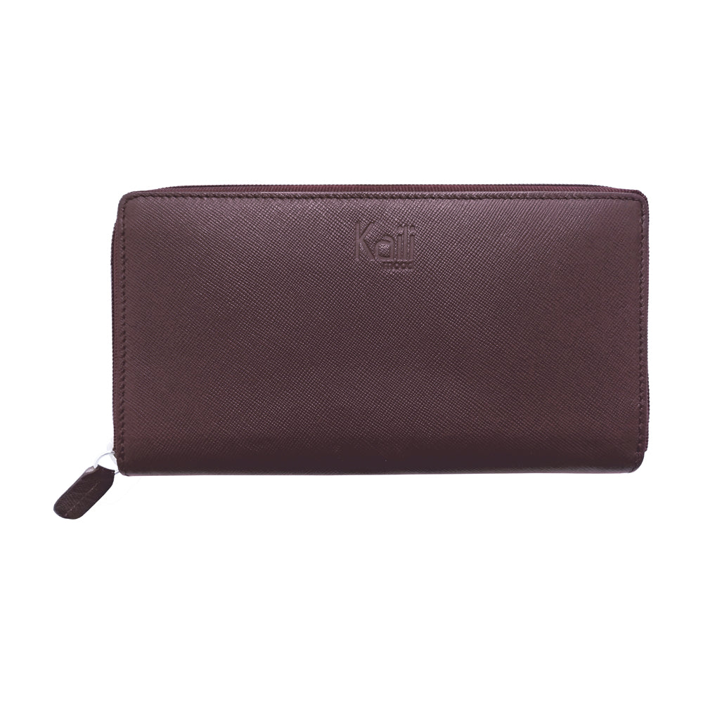 K10838XB | Women's Wallet in Saffiano Genuine Leather. Bordeaux color. 6 credit card slots. Size when closed: 18.5 x 10 x 2.5 cm. Packaging: hard bottom/cover Gift Box-0