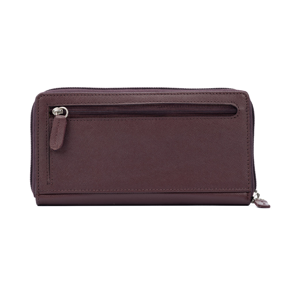 K10838XB | Women's Wallet in Saffiano Genuine Leather. Bordeaux color. 6 credit card slots. Size when closed: 18.5 x 10 x 2.5 cm. Packaging: hard bottom/cover Gift Box-1