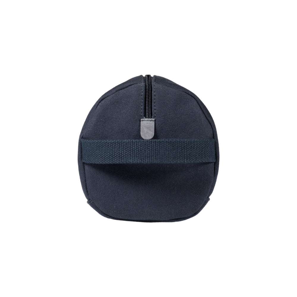 K2005DF | Beauty Case in Canvas 100% Cotton/Full Grain Leather, Naked. Blue color. Side handle. Zipper closure. Dimensions: 25 x 15 x 17 cm. Packaging: Tnt bag-2