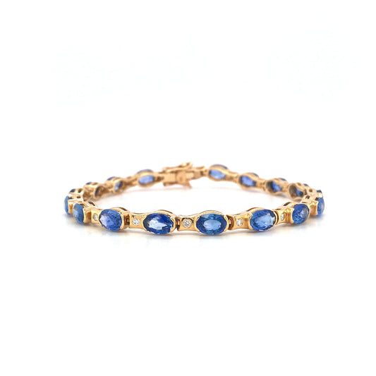Sapphire and Diamond Bracelet in 14K Yellow Gold - KGD 41173-0