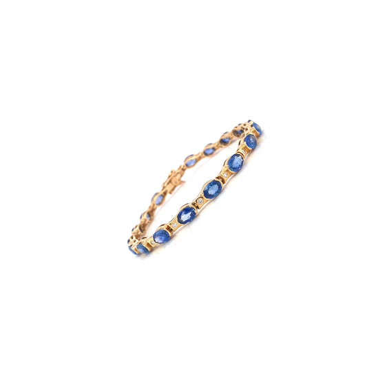 Sapphire and Diamond Bracelet in 14K Yellow Gold - KGD 41173-1