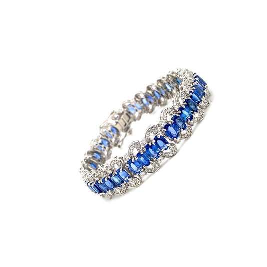 Sapphire and Diamond Bracelet in 18K White Gold - KGD 41264-1