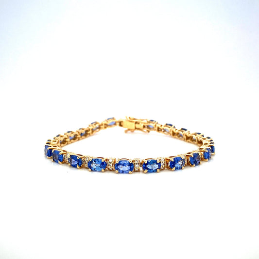 Sapphire and Diamond Bracelet in 14K Yellow Gold - KGD 41366-0