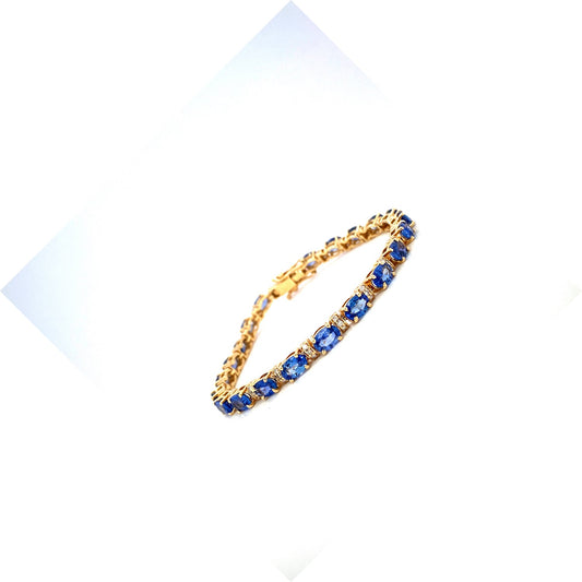 Sapphire and Diamond Bracelet in 14K Yellow Gold - KGD 41366-1