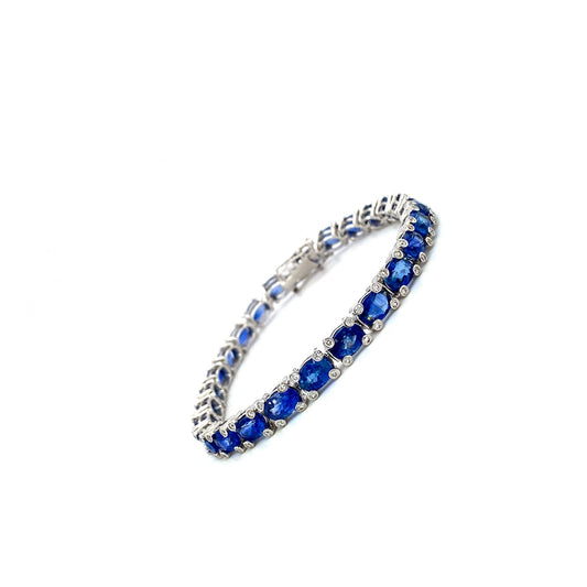 Sapphire and Diamond Bracelet in 18K White Gold - KGD 41376-1