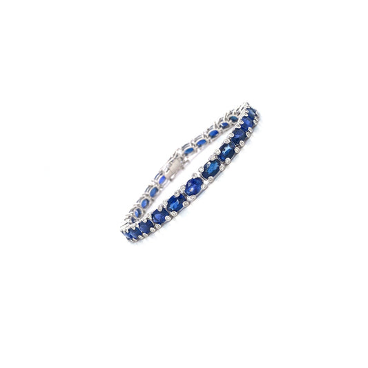 Sapphire and Diamond Bracelet in 18K White Gold - KGD 41398-1