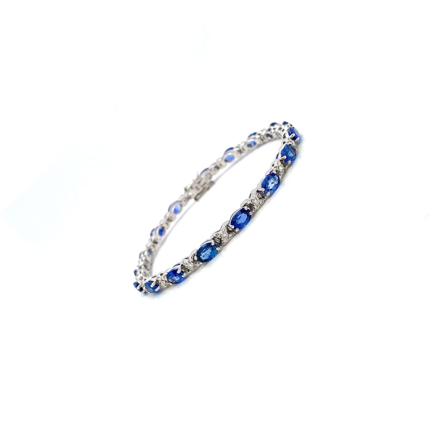 Sapphire and Diamond Bracelet in 14K White Gold - KGD 41486-1