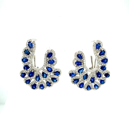 Sapphire and Diamond Earrings in 18K White Gold - KGT 32274-0
