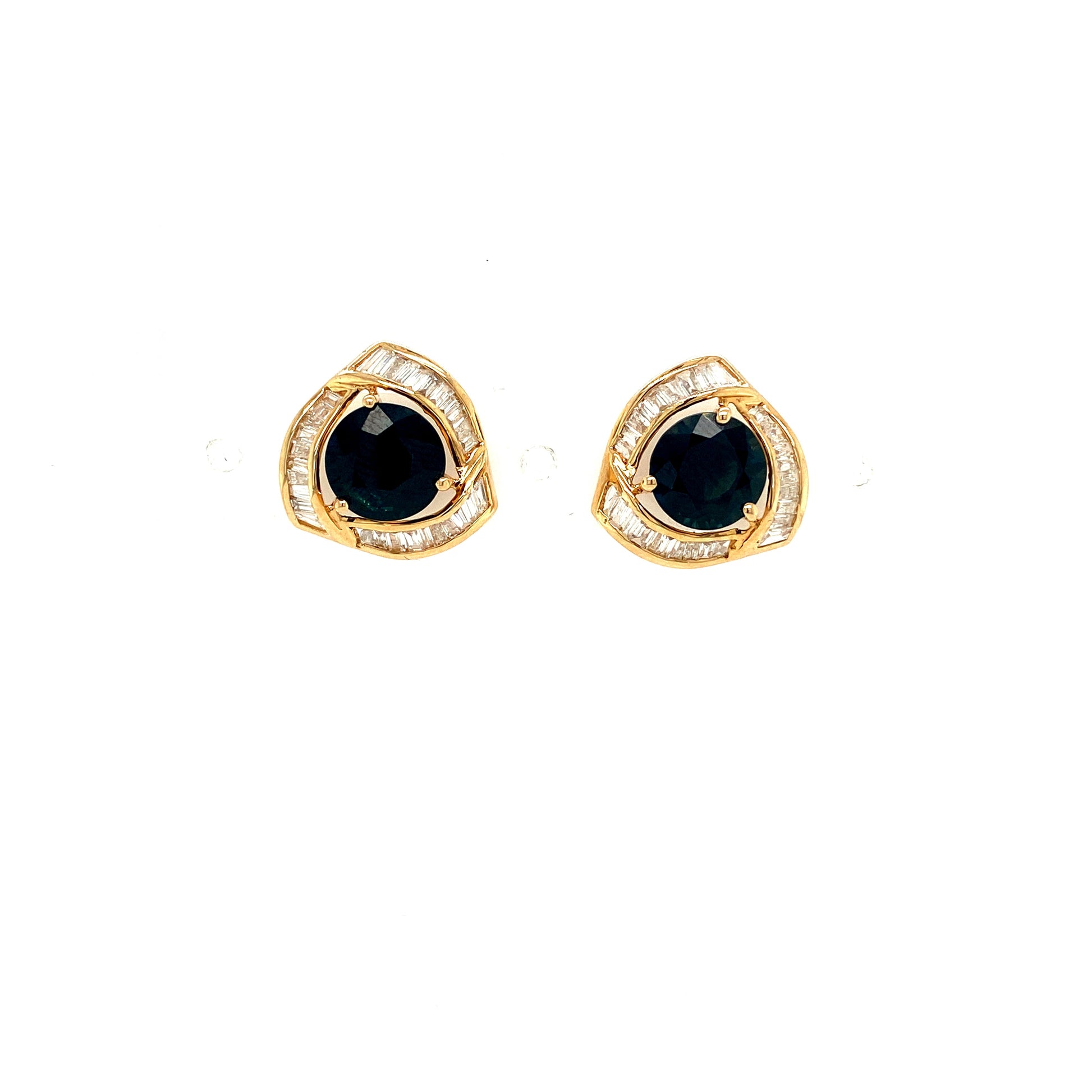 Sapphire and Diamond Earrings in 14K Yellow Gold - KGT 32576-0