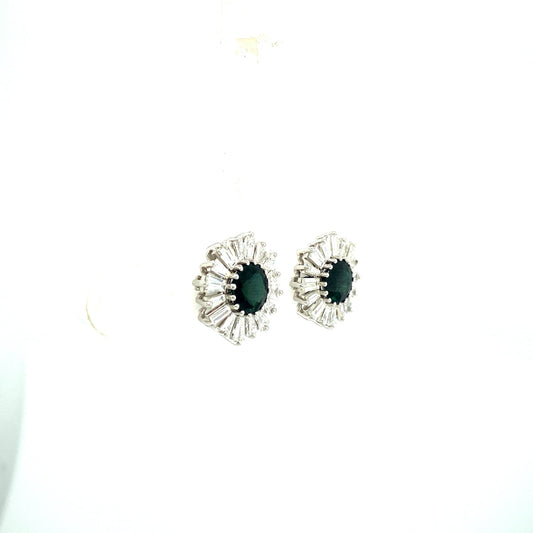 Sapphire and Diamond Earrings in 18K White Gold - KGT 33349-1