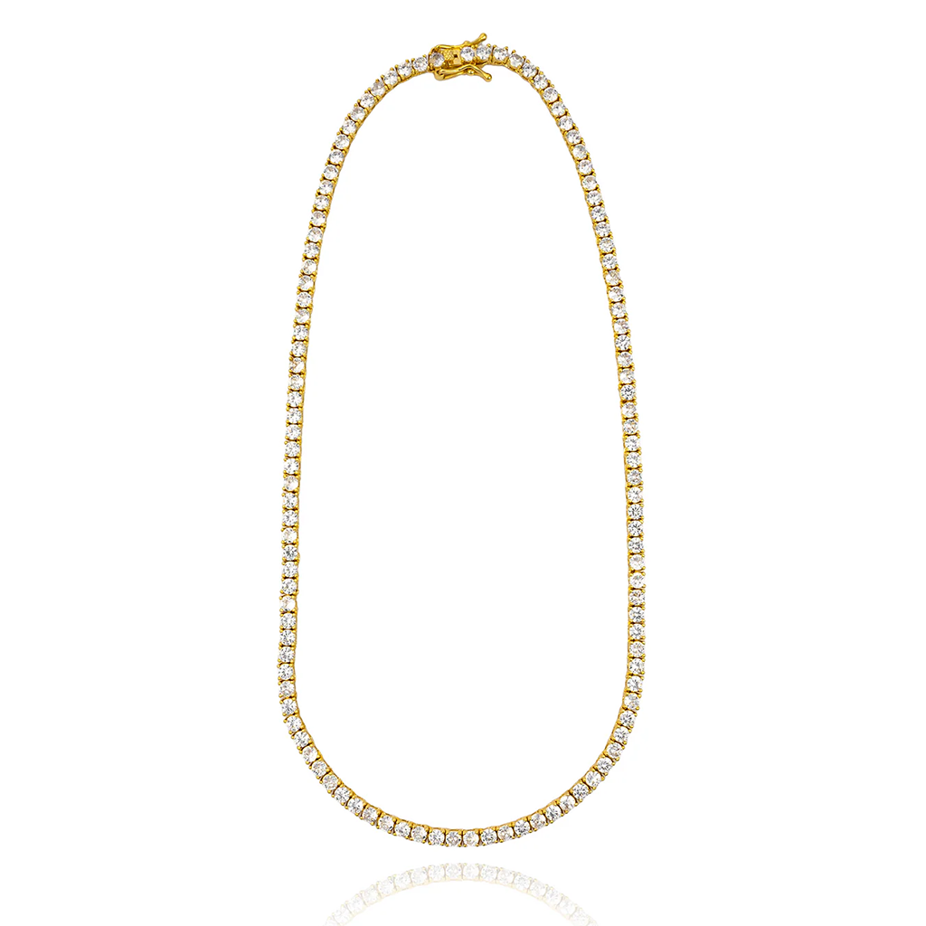 Kaia Delicate Tennis Chain Necklace Gold-0