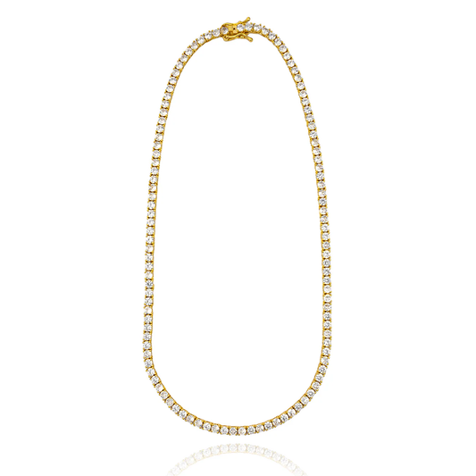 Kaia Delicate Tennis Chain Necklace Gold-0