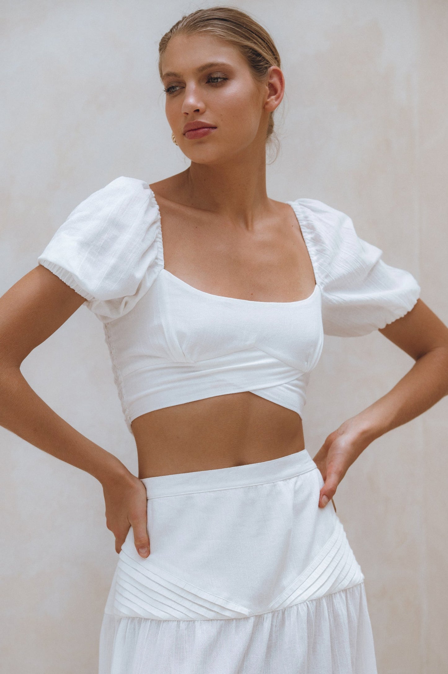 Kiana Linen Crop Top-6