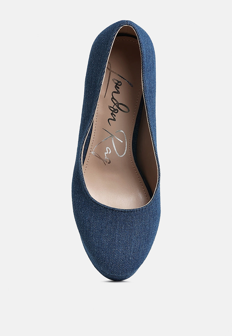 Kostur Denim Block Heel Pumps-3