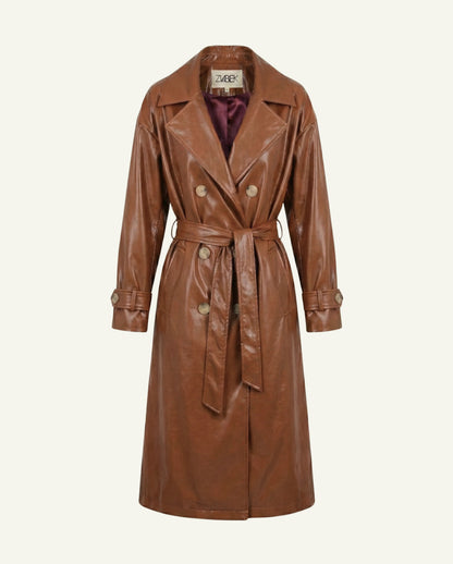 Trench Coat - Chocolate Brown-0