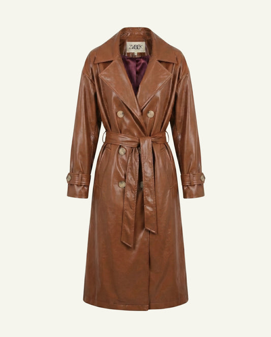 Trench Coat - Chocolate Brown-0