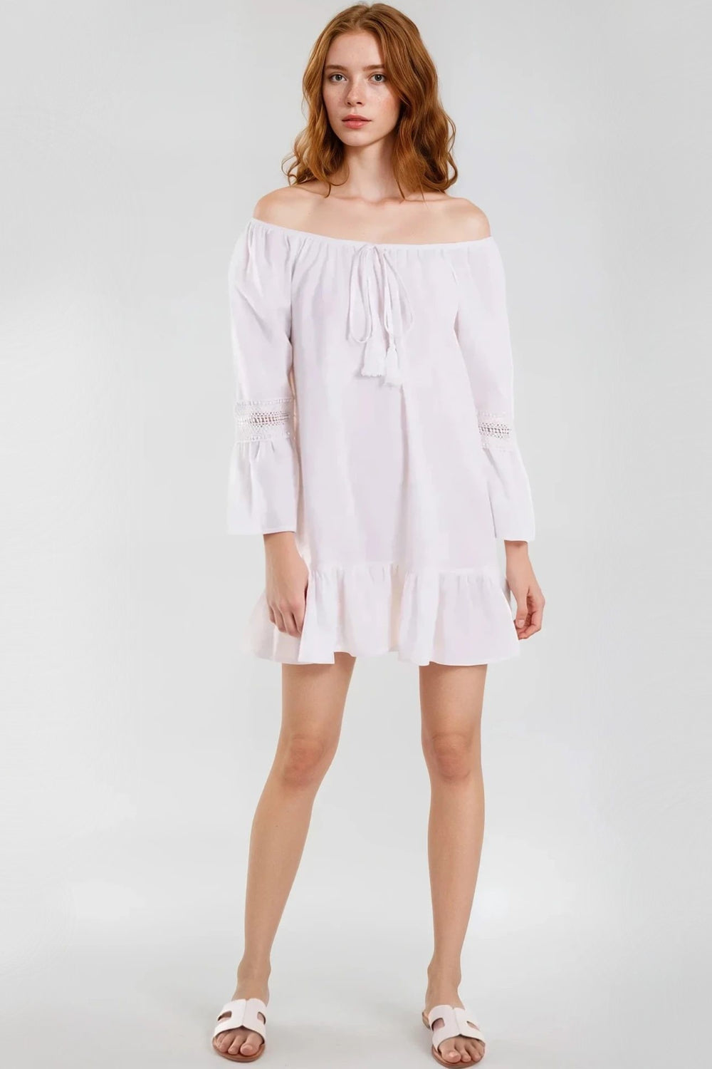 White Bardot Mini Dress