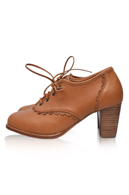Lace Oxford Leather Heels-4