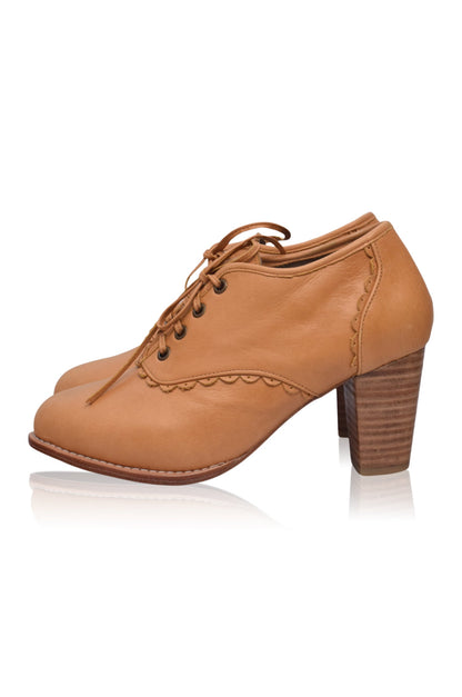 Lace Oxford Leather Heels-5