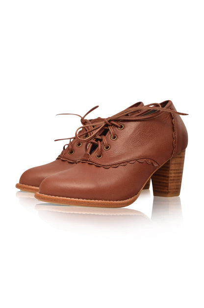 Lace Oxford Leather Heels-4