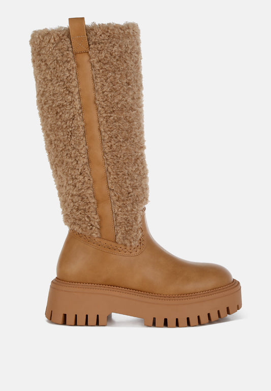 Lapland Fur Detail Calf Length Boots