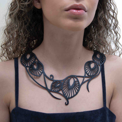 Leaf Art Nouveau Inner Tube Necklace-0