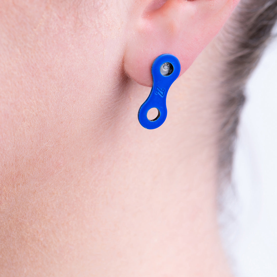 Lone Rider Bike Chain Link Stud Earrings (3 Colours)-3