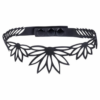 Lotus Recycled Rubber Statement Choker-1