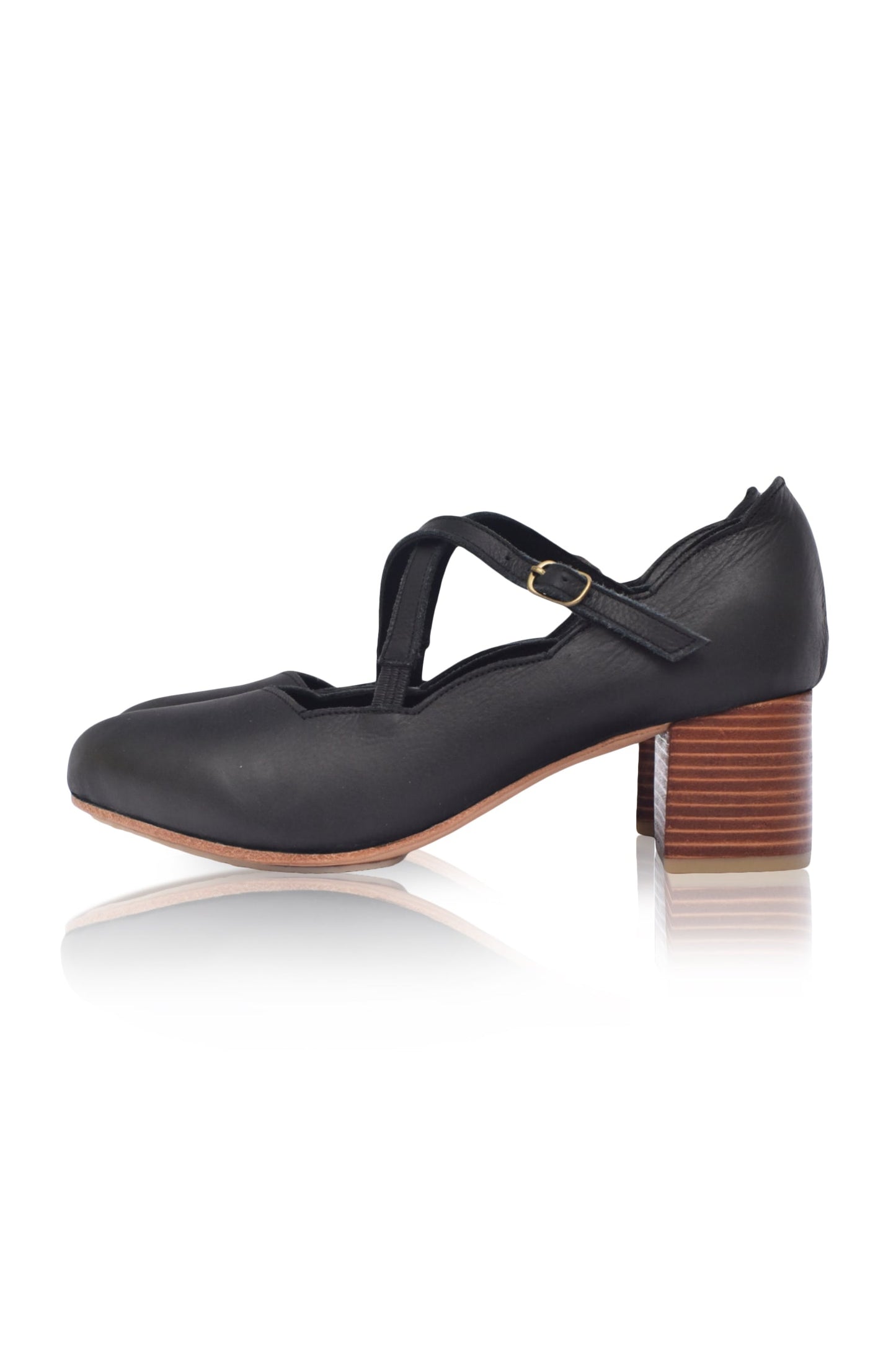 Lotus Criss Cross Leather Heels-5