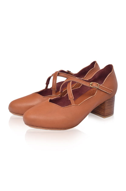 Lotus Criss Cross Leather Heels-2