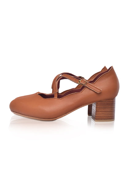 Lotus Criss Cross Leather Heels-1
