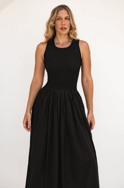 Lucciola Smocked Cotton Midi Dress-1