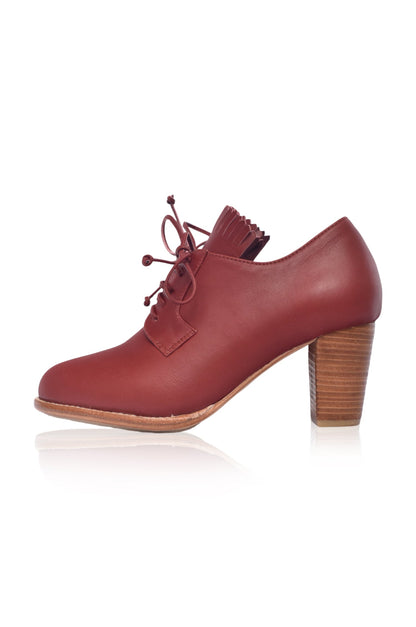 Lyon Lace-Up Leather Oxford Heels-8