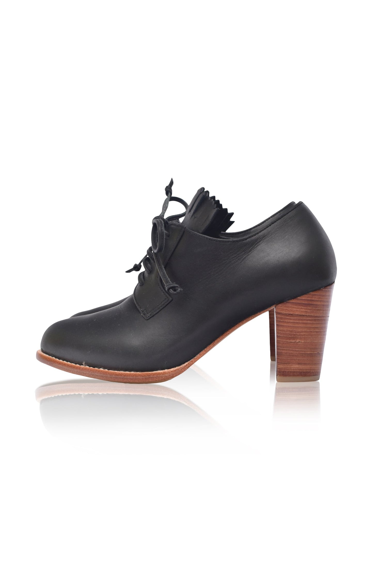 Lyon Lace-Up Leather Oxford Heels-1