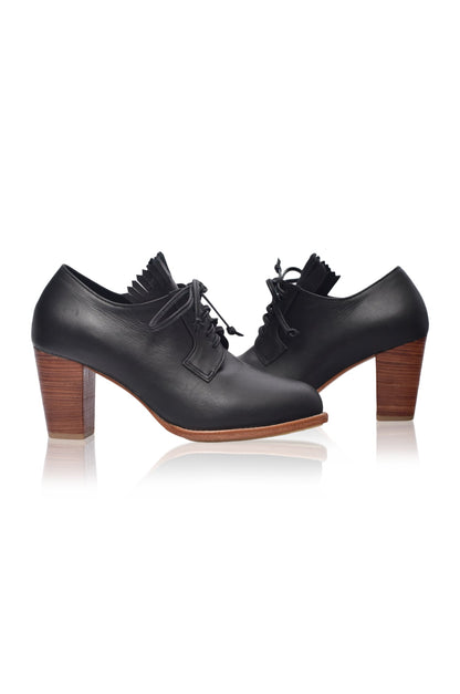 Lyon Lace-Up Leather Oxford Heels-4