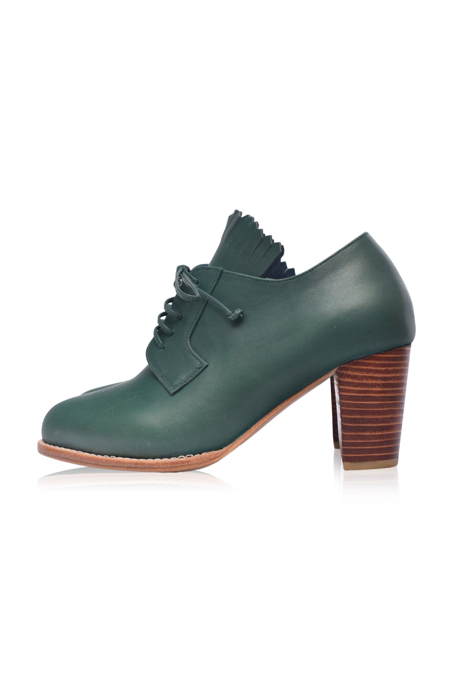 Lyon Lace-Up Leather Oxford Heels-7