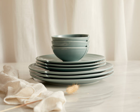 Maeve Porcelain Round Starter Plate Green-1