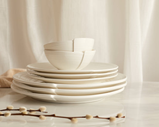 Maeve White Porcelain Round Starter Plate-1