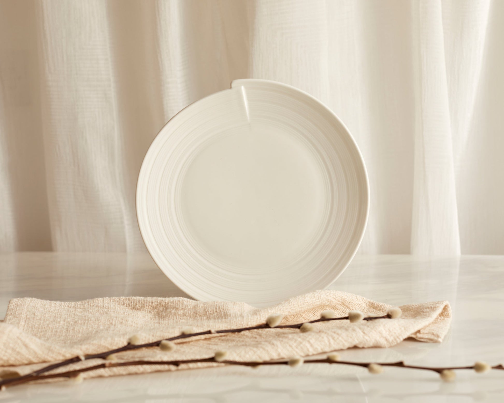 Maeve White Porcelain Round Starter Plate-0