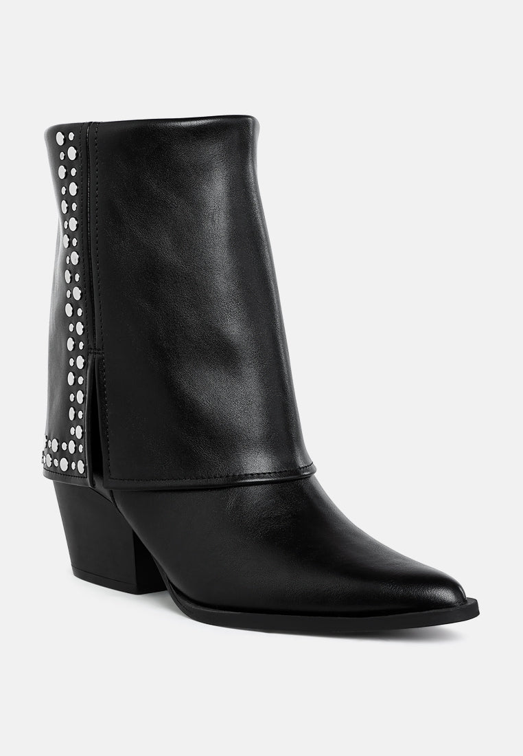 Mariachi Stud Embellished Foldover Boots