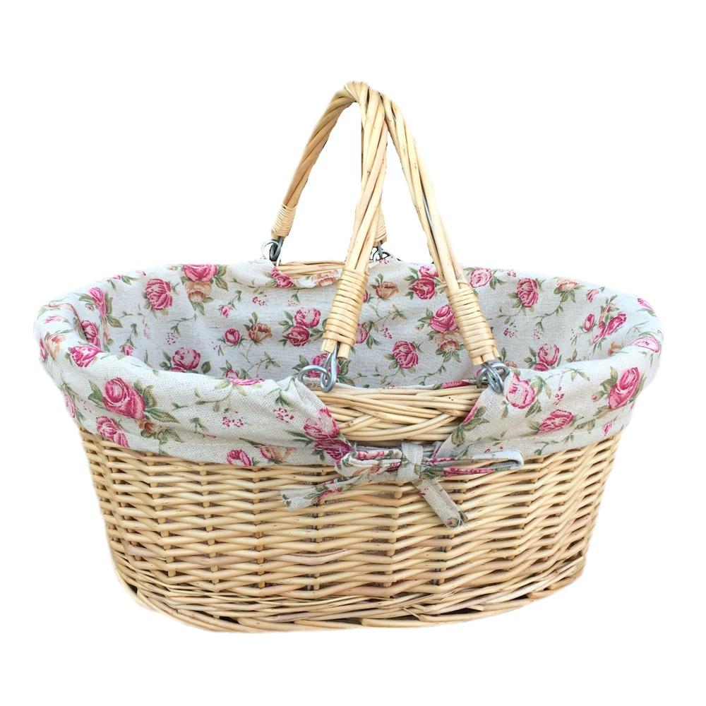 Buff Willow Medium Swing Handle Wicker Shopping Basket-0